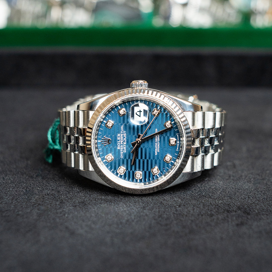Rolex Datejust 126234 Blue Fluted Diamonds